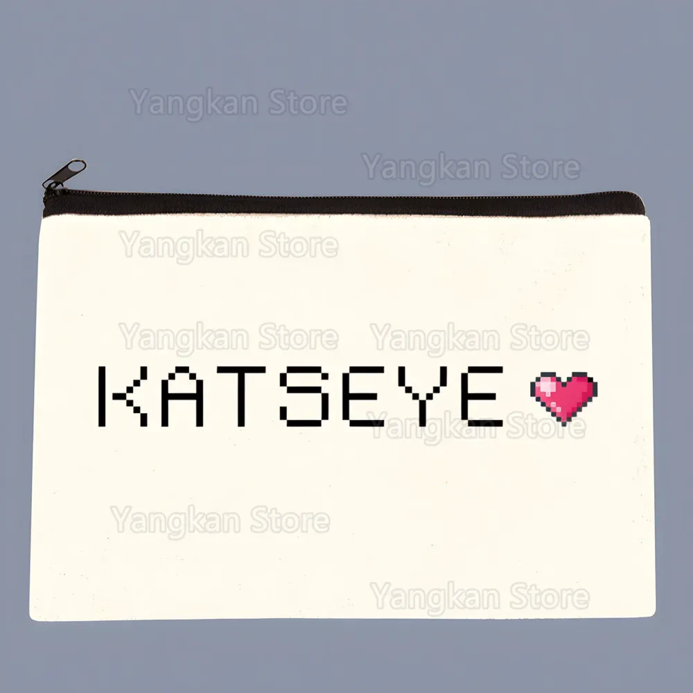 katseye – sacs de rangement en toile à motif coréen, sac à cosmétiques de voyage, pochette amusante à fermeture éclair, fournitures de bureau, trousse à crayons, portefeuille