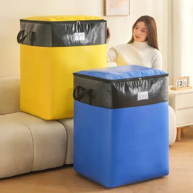 sac de déménagement de grande capacité 180l, sac à bagages épais et écologique, sac tissé imperméable, sac de transfert et de stockage résistant à l'usure.