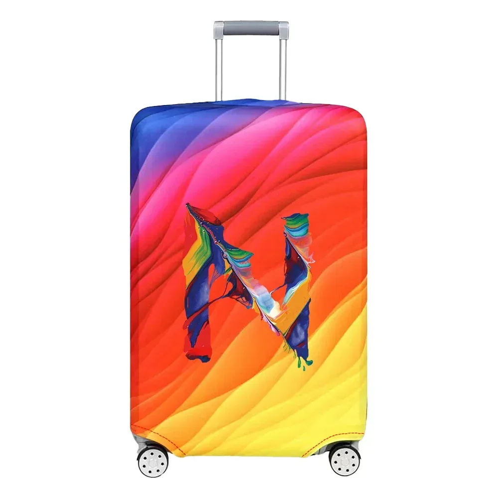 juste de bagage de voyage, housse de protection, motif de lettre de peinture, tissu de commande anti-poussière, étui à bagages, 18-32 po