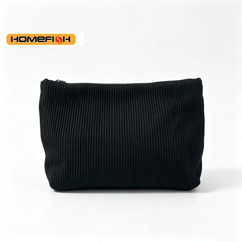 homefish trousse de maquillage en velours côtelé grande capacité portable organisateur de maquillage de voyage avec fermeture éclair sac à main quotidien pour femmes