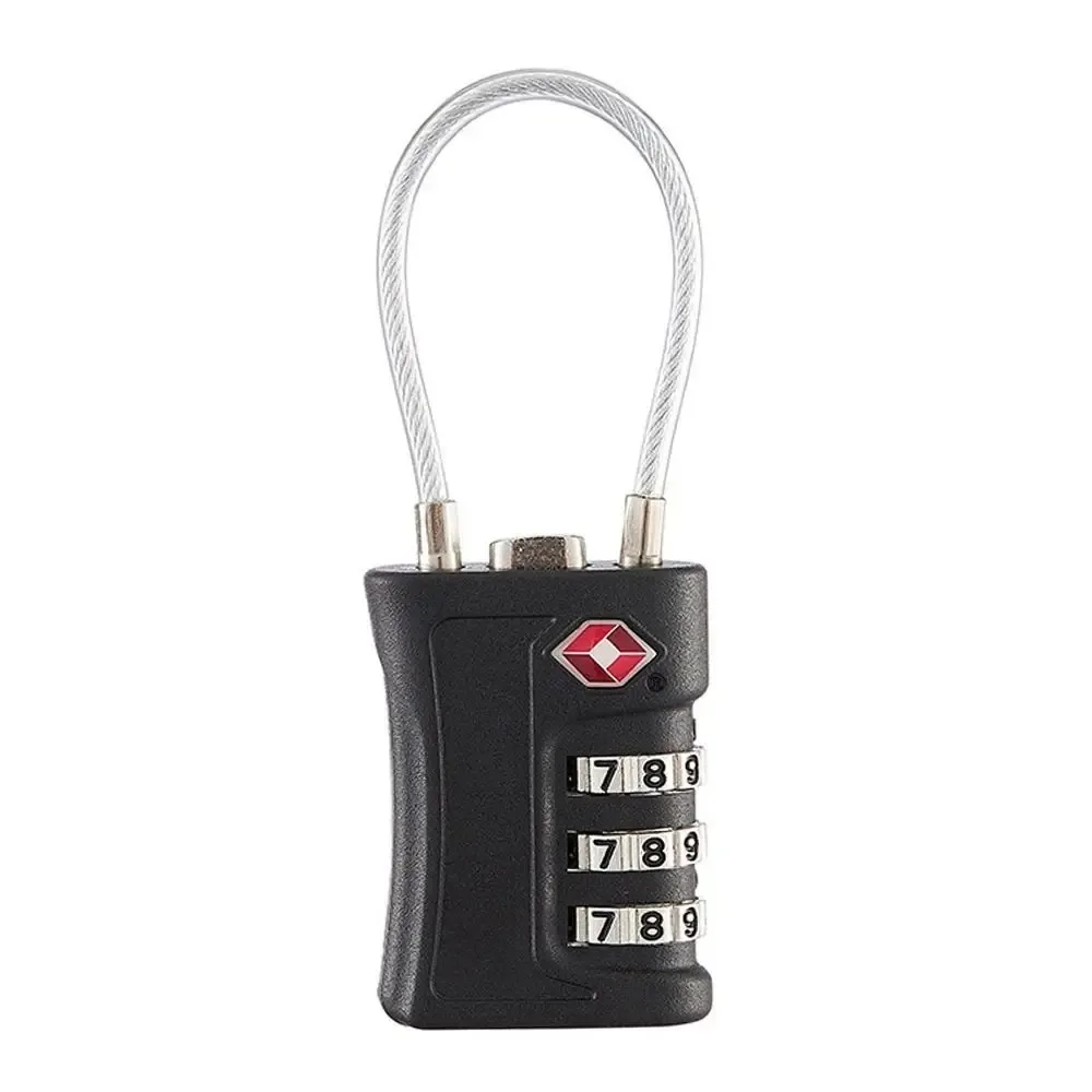 cadenas à combinaison tsa à 3 chiffres, antivol, pour valise et bagages, avec câble métallique, serrure à code douane pour voyage