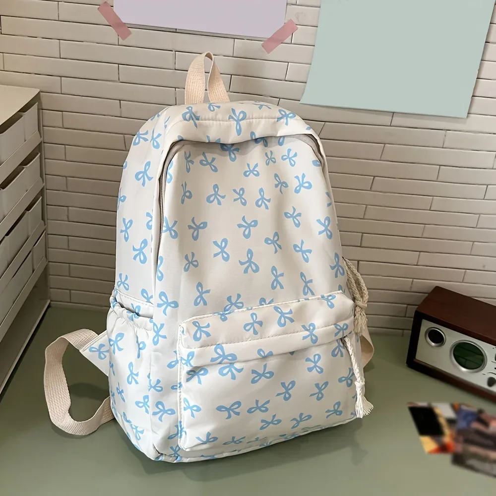 sac à dos décoratif avec nœud pour filles et femmes, léger, décontracté, pour les voyages, les trajets quotidiens, le sport, l'école, élégant, printemps-été