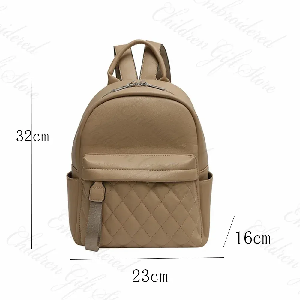 sac à dos en pu pour femmes, sac à dos léger personnalisé avec nom brodé, cadeau d'anniversaire pour fille, sacs à dos en cuir