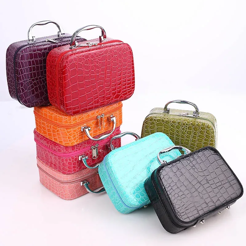 trousse de maquillage pour femmes, sac à cosmétiques, sac de voyage de bonne qualité, boîte de beauté, bijoux, boîte à outils, cadeaux de vacances