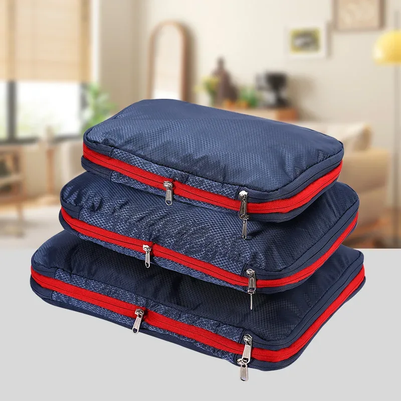 sac de rangement compressible pour vêtements de voyage, grande capacité, ensemble de 3 cubes de rangement, organisateur, compressé, imperméable, pour valise