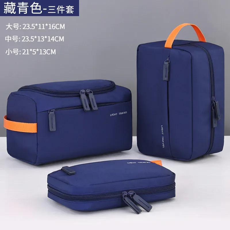 nouvelle trousse de toilette portable, ensemble de 3 pièces, essentiel pour les voyages, trousse de maquillage multifonctionnelle pour hommes, organisateur de cosmétiques, sac de rangement étanche