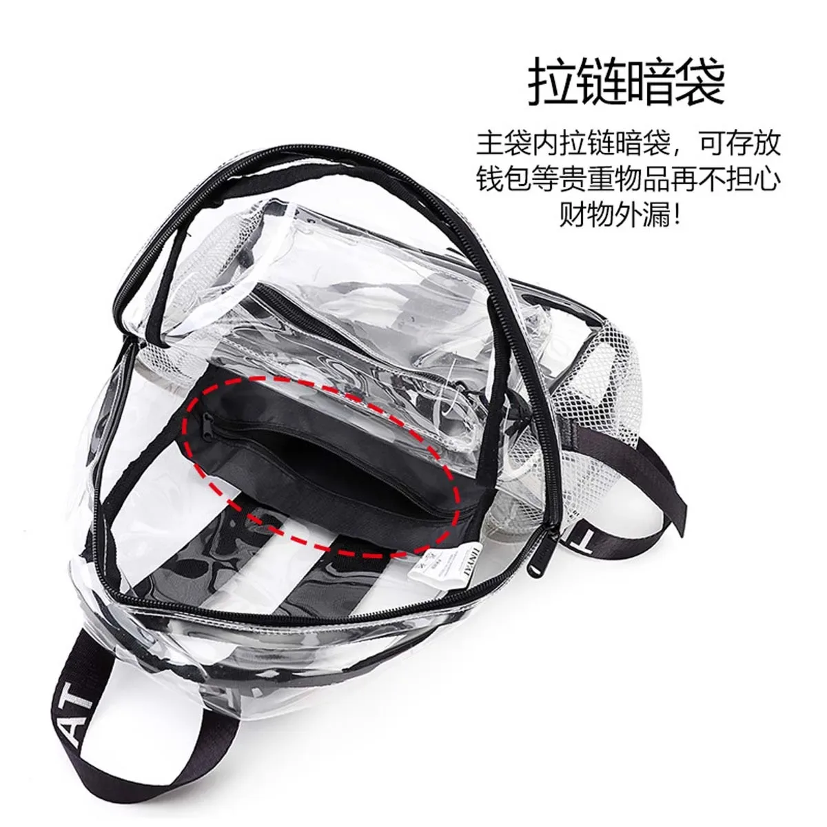 sac à dos transparent en pvc imperméable pour femmes, cartable de voyage de plage, sac de msi pour filles, nouvelle mode, vente en gros