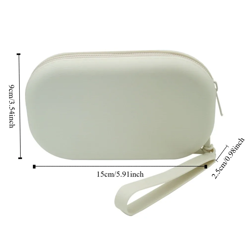 sac cosmétique en silicone couleur morandi, porte-monnaie rectangulaire, sac de rangement multifonction, grande capacité, sac pour petits objets de couleur unie