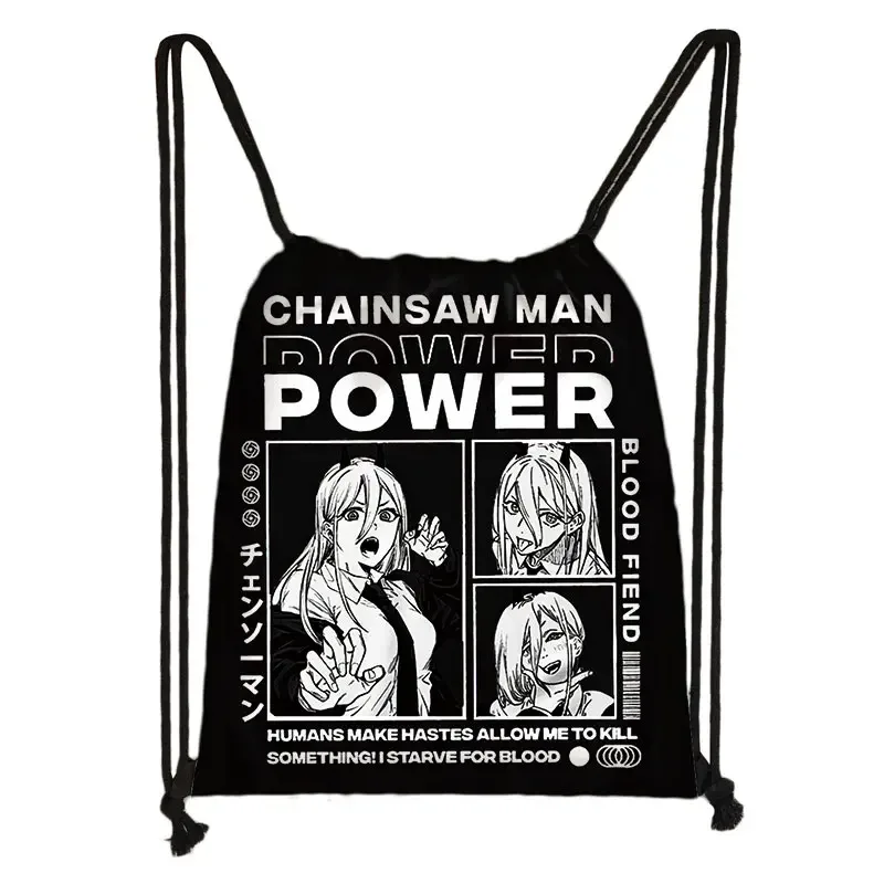 sac à dos de voyage avec tronçonneuse pour homme et femme, imprimé de proximité, denji pochita makima manga harajuku