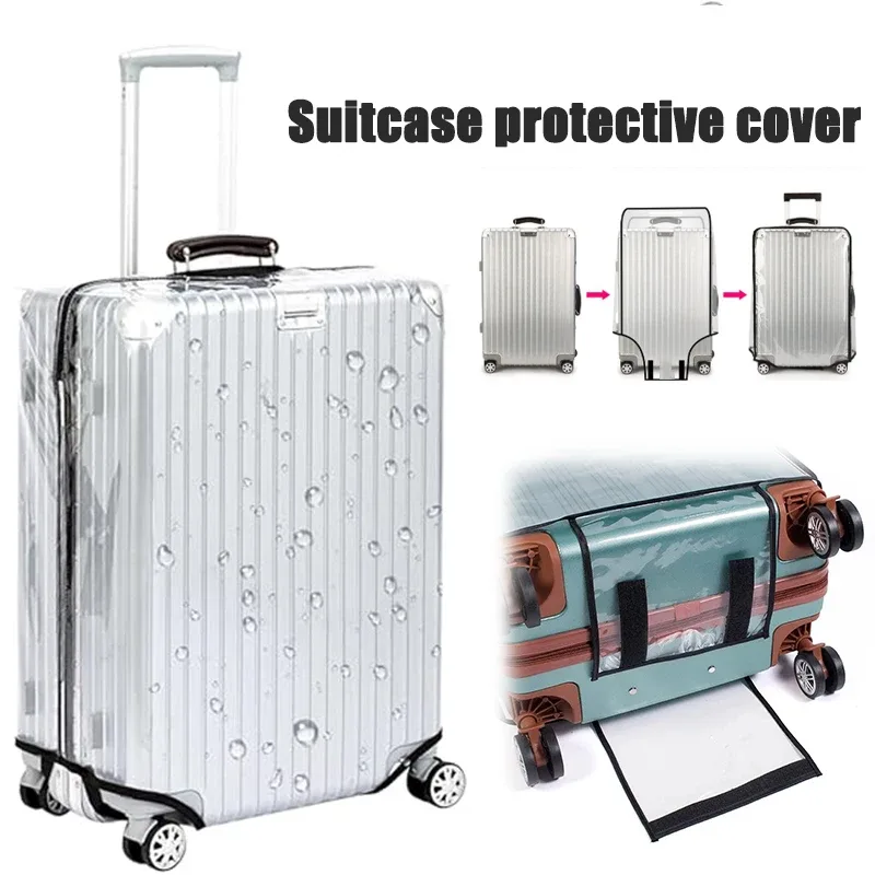 Boîtier de chariot en PVC résistant à l'usure, housse de protection transparente et étanche en cuir anti-poussière pour valises, housses universelles pour bagages
