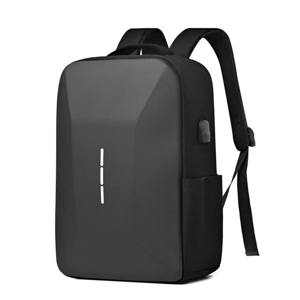 sac à dos portable décontracté pour hommes, grande capacité, fermeture éclair, verrouillage sécurisé par mot de passe, étanche avec port de chargement usb, pochette d'ordinateur