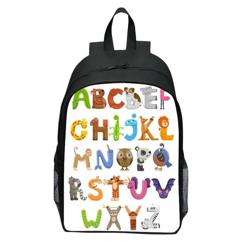 16 pouces sac à dos pour enfants alphabet lore alphabet légende école primaire sac à dos garçons et filles maternelle sac à dos