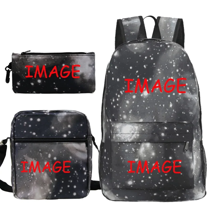 bricolage sac à dos livraison directe client sac à dos étudiant cartable 3 pièces/ensembles sacs à bandoulière logo personnalisé sacs hommes livre sacs mochila
