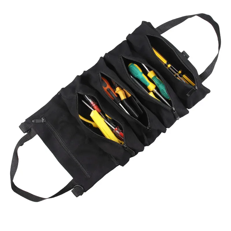 sac à outils en toile pour moto, rouleau d'outils en rouleau, sac à outils polyvalent, sac enroulable, sac de rangement d'outils de réparation manuels, kits d'outils