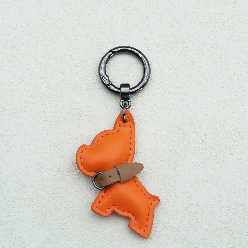 mignon bouledogue français porte-clés mignon chiot dessin animé en cuir pu chien cintre animal chien mode bouledogue sac pendentif sac à dos décoration