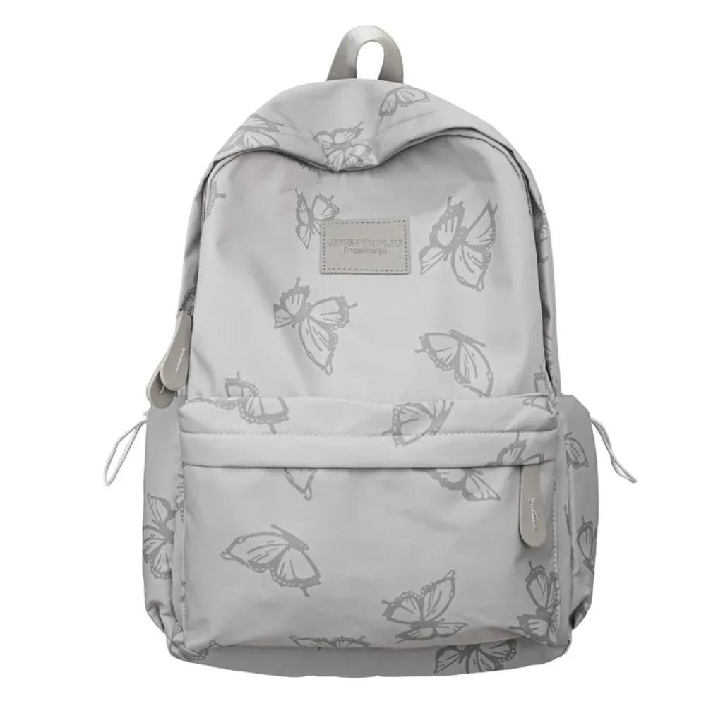 petit sac à dos papillon simple style coréen, couleur unie, avec fermeture éclair, sac à bandoulière, plusieurs poches, sac à dos sport décontracté, voyage
