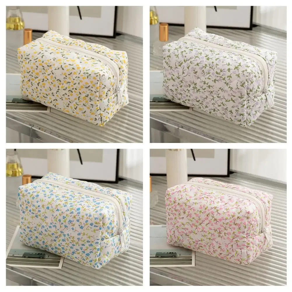 trousse de maquillage de voyage florale pour femmes, pochette de rangement pour articles de toilette de grande capacité, étui à cosmétiques souple b8h9