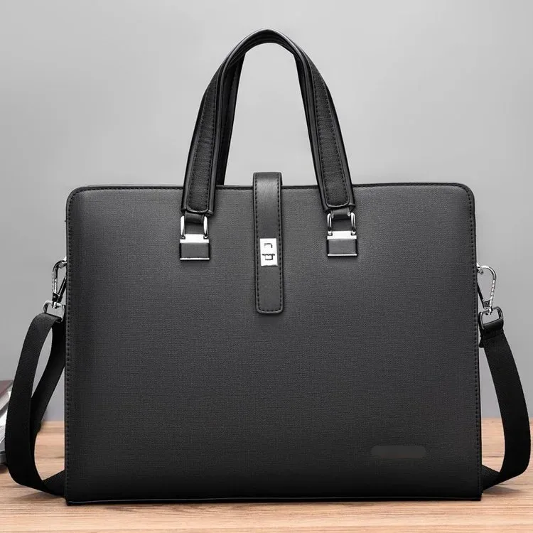 Porte-documents de grande capacité pour hommes, sacs à main pour hommes, sac pour ordinateur portable de 15 pouces, sacs à bandoulière de luxe en cuir PU pour hommes