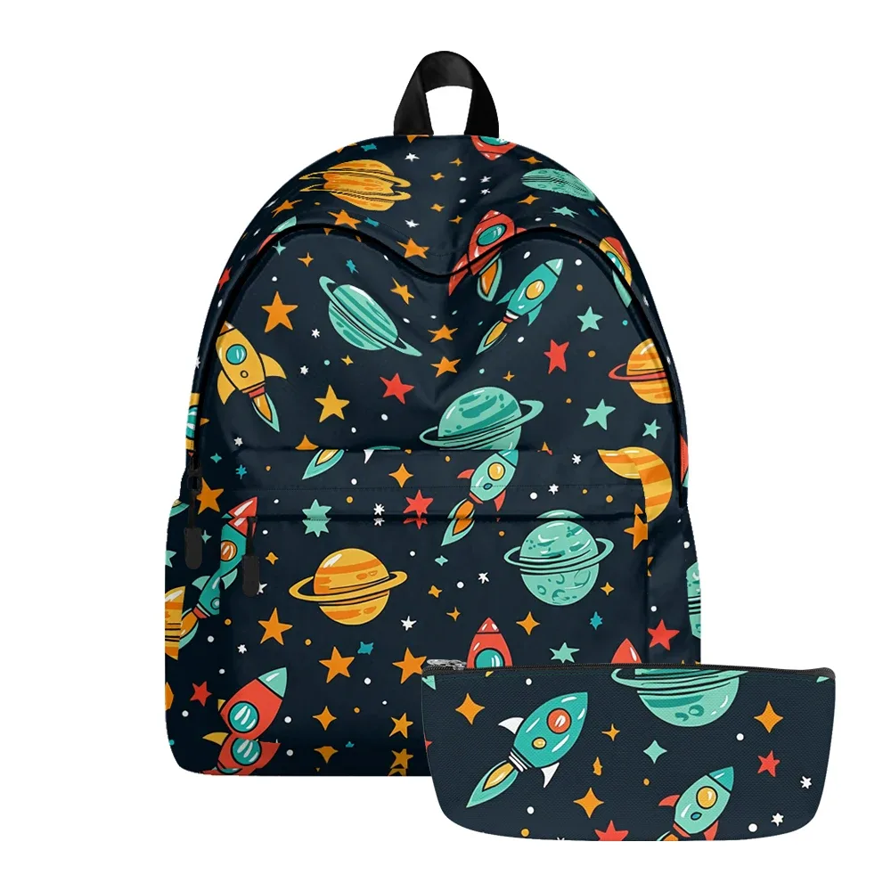 sac à dos imprimé galaxie soleil lune planètes, sacs à crayons, bretelles réglables, sac d'école léger, ensembles de voyage pour adolescents et étudiants