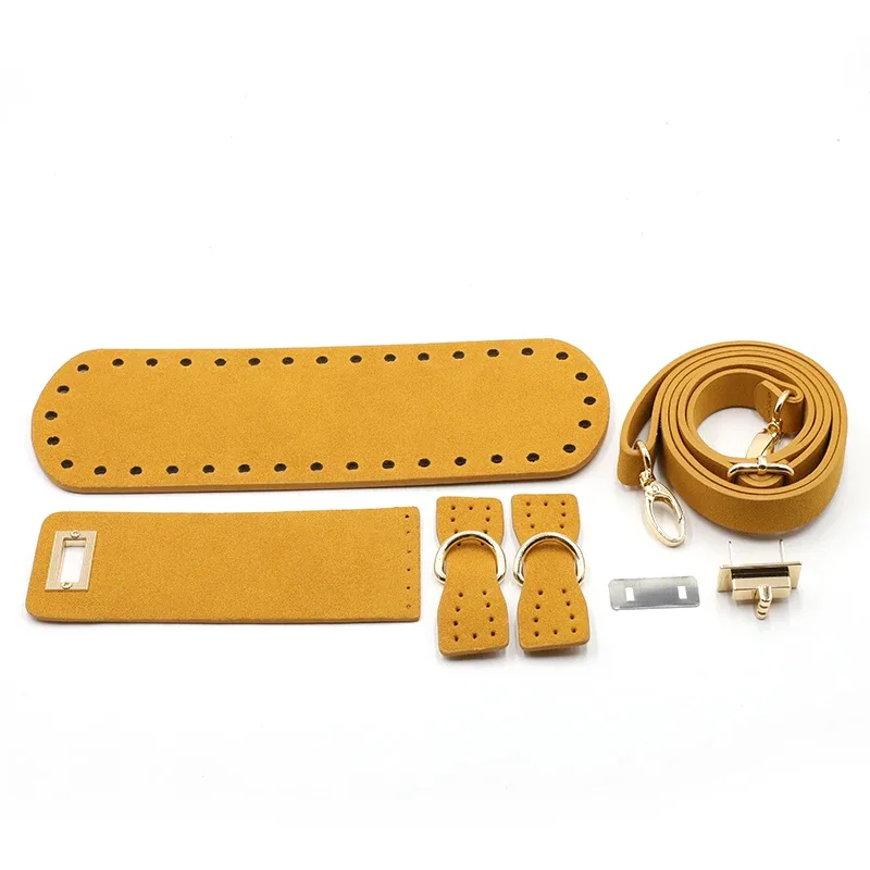 1 ensemble de sacs à main faits à la main en cuir pu avec fond de sac, accessoires de quincaillerie et bandoulière pour sac à main, pour sac à dos diy pour femme
