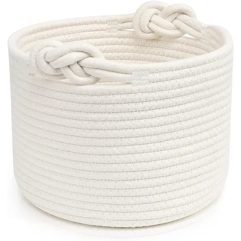 panier personnalisé pour bébé, corde brodée en coton, cadeaux pour nouveau-né, sac de rangement pour cadeau de réception-cadeau pour bébé, organisateur de jouets pour enfants