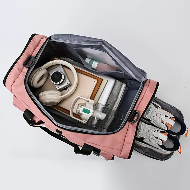 nouveau sac de voyage grande capacité 2025, compartiment séparé pour chaussures, sac de sport et de gym avec fermeture éclair pour séparation sec/humide