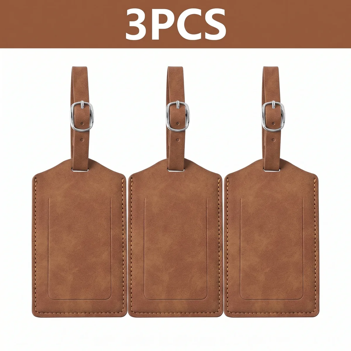 étiquette de bagage en cuir pu, 3/5/8 pièces, boucle métallique réglable, étanche, anti-perte, pour sac à dos, sac de golf