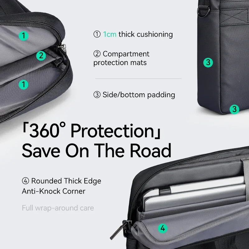 mark ryden oxford oxford laptop briefcase 15.6'' sac fourre-tout résistant à l'eau pour les trajets professionnels