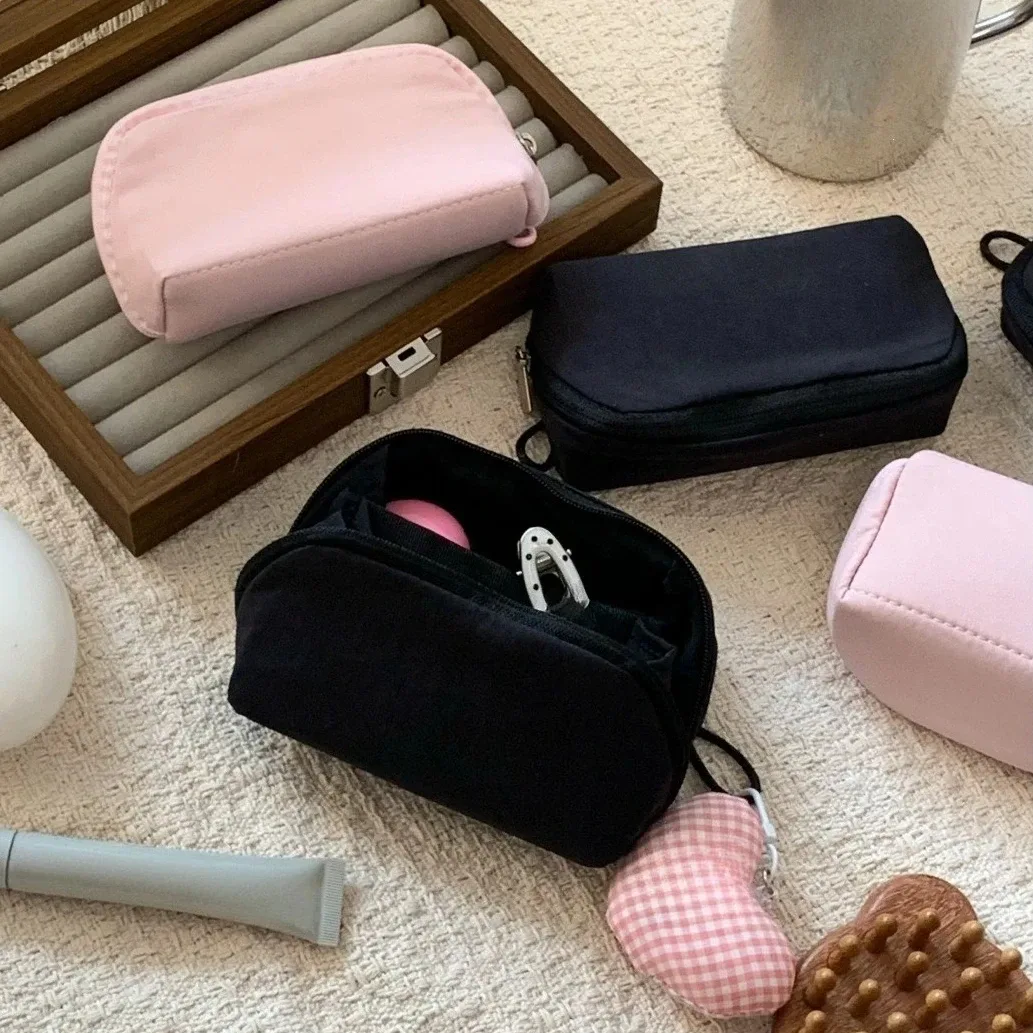 Sac de maquillage portable multicouche pour femmes, organiseur de cosmétiques, pochette de rangement, trousse de maquillage, sac à main, trousse à crayons pour étudiants