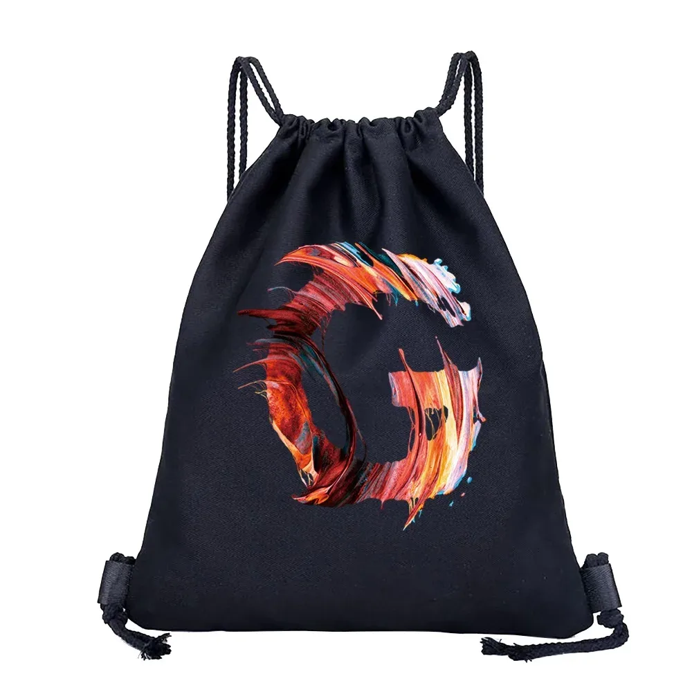 26 initiales impression sac à cordon sac à dos hommes et femmes plage sport voyage sac à dos enfant cadeau fournitures sac portable divers sac