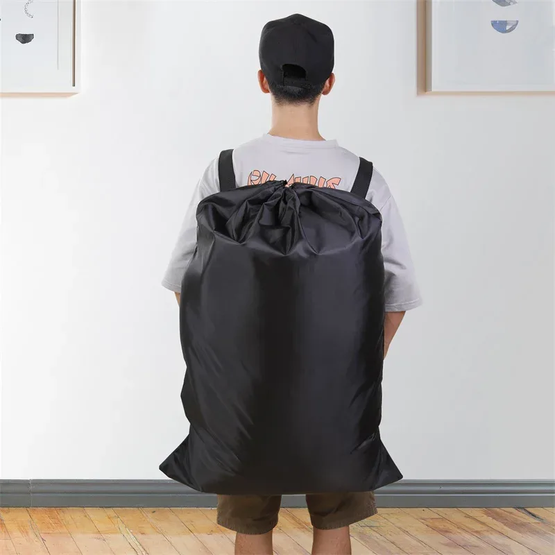 sac à dos imperméable et robuste, noir, taille unique, sac à linge en polyester, camping voyage, grand sac de rangement pour vêtements