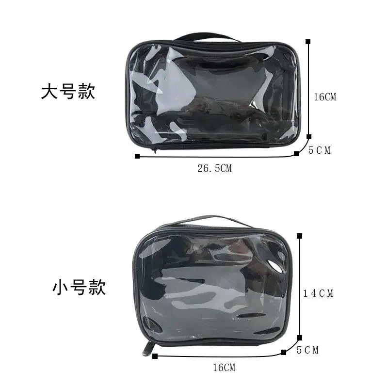 Sac de voyage à grande capacité pour maquillage, organiseur de cosmétiques transparent en PVC pour articles de toilette et outils de coiffure, étui de transport portable