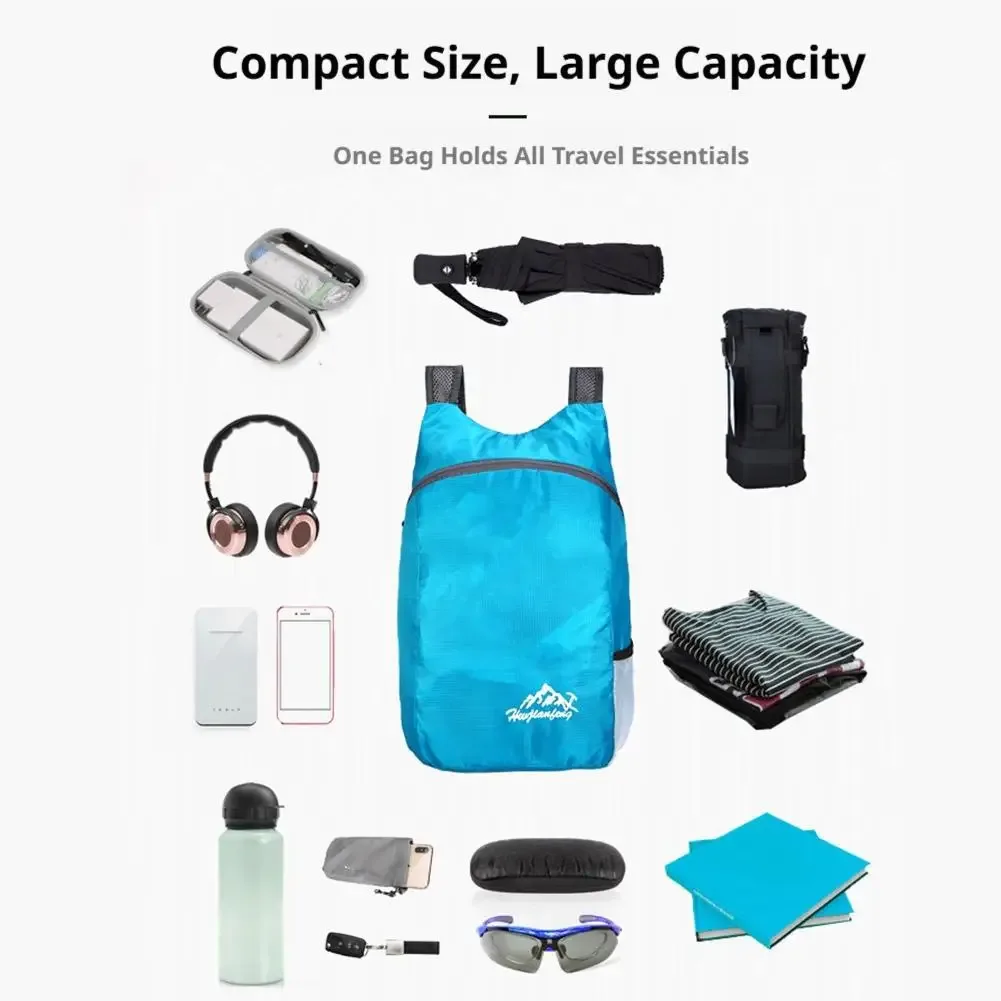 sac à dos pliable léger, sac de voyage, sac de rangement portable pour la randonnée, l'alpinisme, le camping en plein air, grande capacité