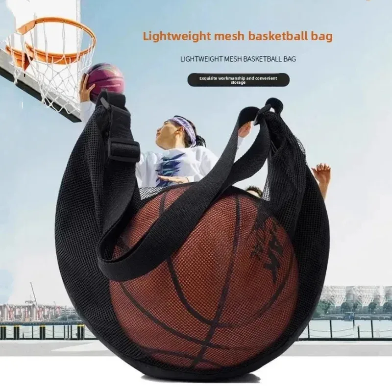 Sac à bandoulière en maille portable, sac à dos multifonctionnel pour le rangement de ballons de football, sac de rangement pour ballons de basketball et de volley-ball d'extérieur