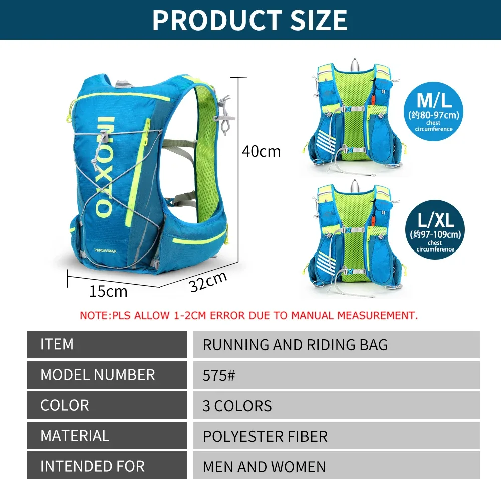 gilet hydratant de course en plein air 8l, sac à dos hydratant pour cyclisme, trekking, randonnée, marathon, vélo, avec bouteille d'eau de 500ml