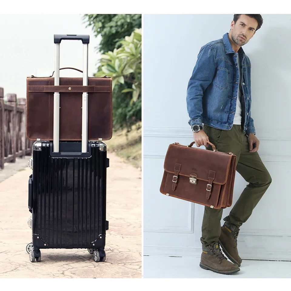 contact's sacs d'affaires en cuir véritable pour hommes porte-documents de haute qualité sac de bureau fourre-tout pour hommes sacs pour ordinateur portable sac portefeuille document