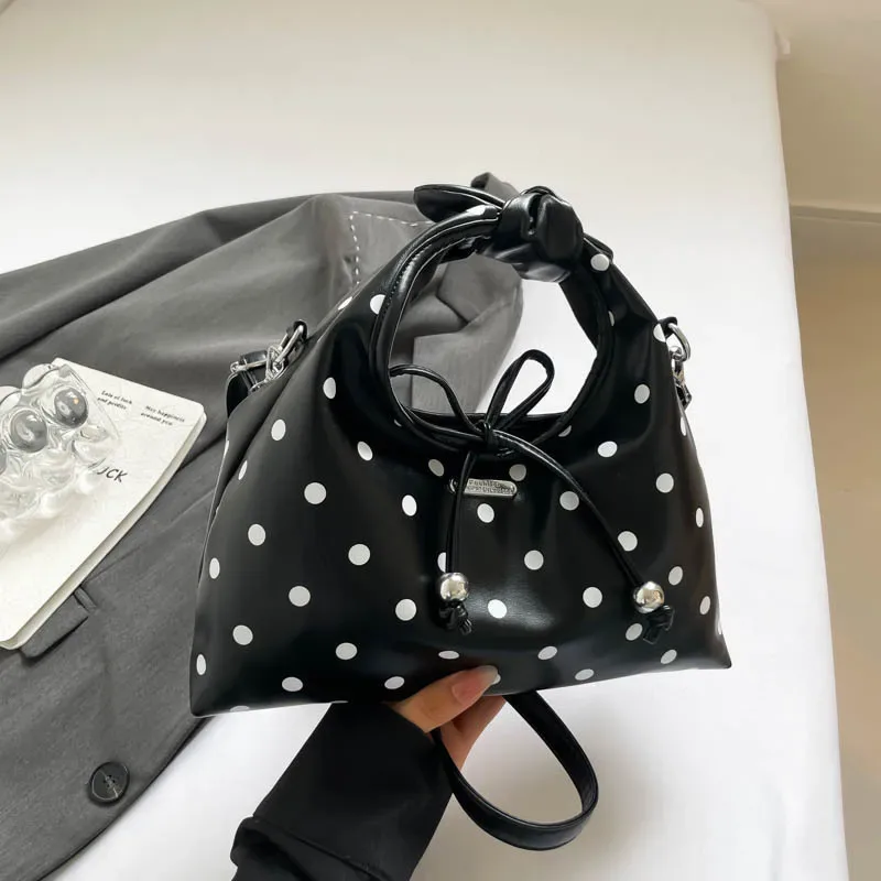 petit sac à main tendance en cuir, sac à bandoulière à pois, sac polyvalent pour femmes, accessoires féminins