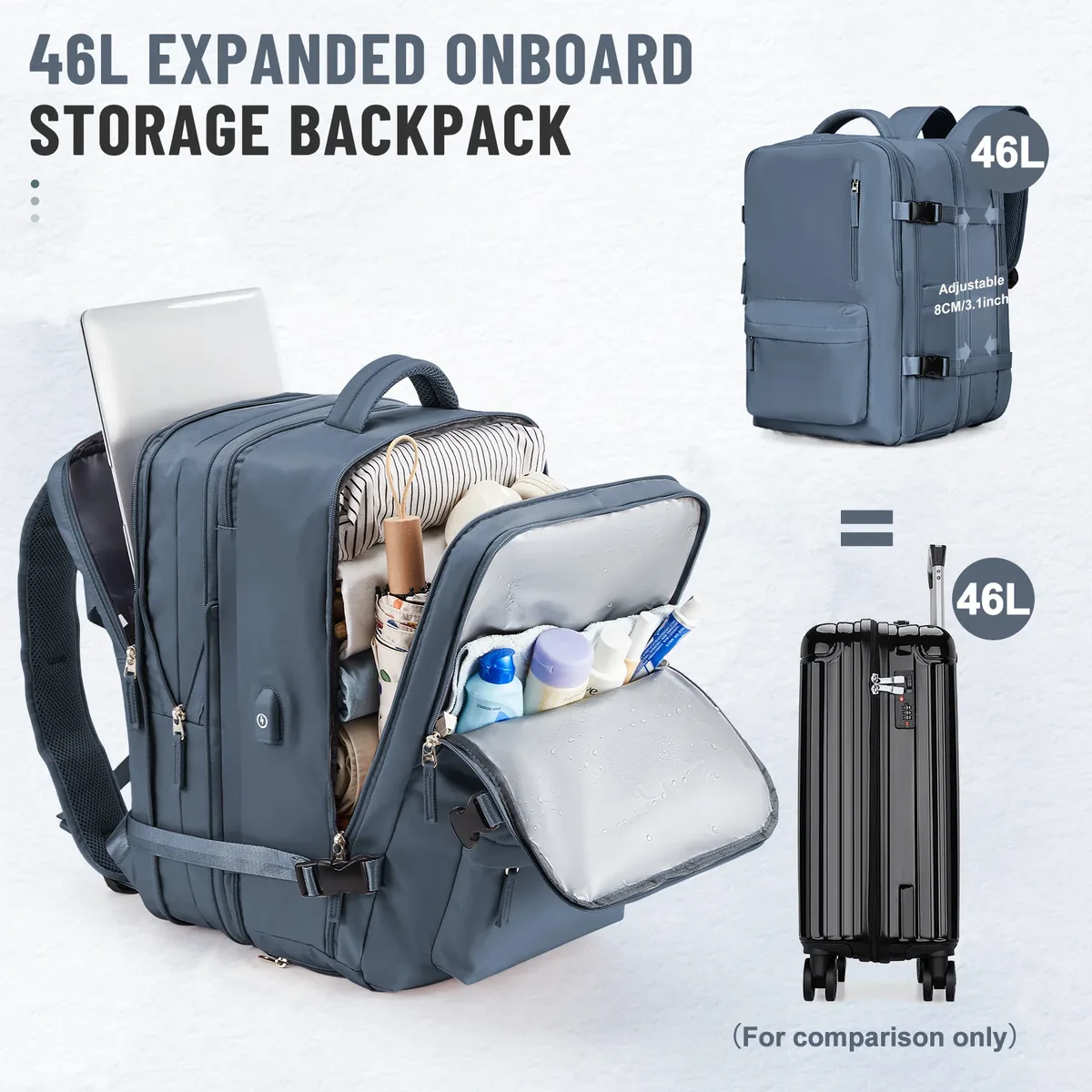 sac à dos de voyage aérien étanche pour hommes et femmes, bagages à main, sacs pour ordinateur portable, grande capacité, sac initié, 6 000