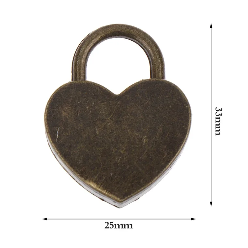 1 ensemble de cadenas en forme de cœur, serrures de matériel pour bagages avec serrure à clé pour voyage, boîte à bijoux de mariage, journal intime, valise, cadeau de noël