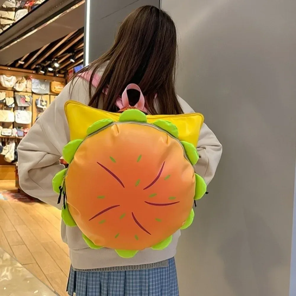 sac à dos pour cheeseburger de grande capacité, tendance, joli style, étanche, multicouche, pour hamburger, usage scolaire