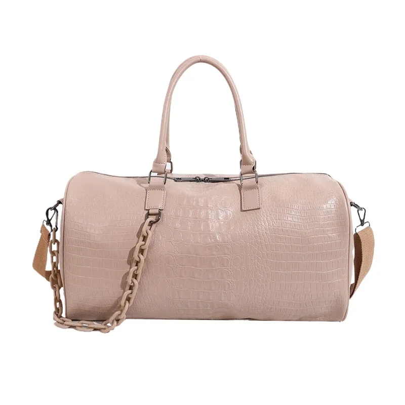 sacs de voyage légers en pu solide pour femmes, grande capacité, sac à main de fitness doux à la mode, sac à bandoulière pour courtes distance