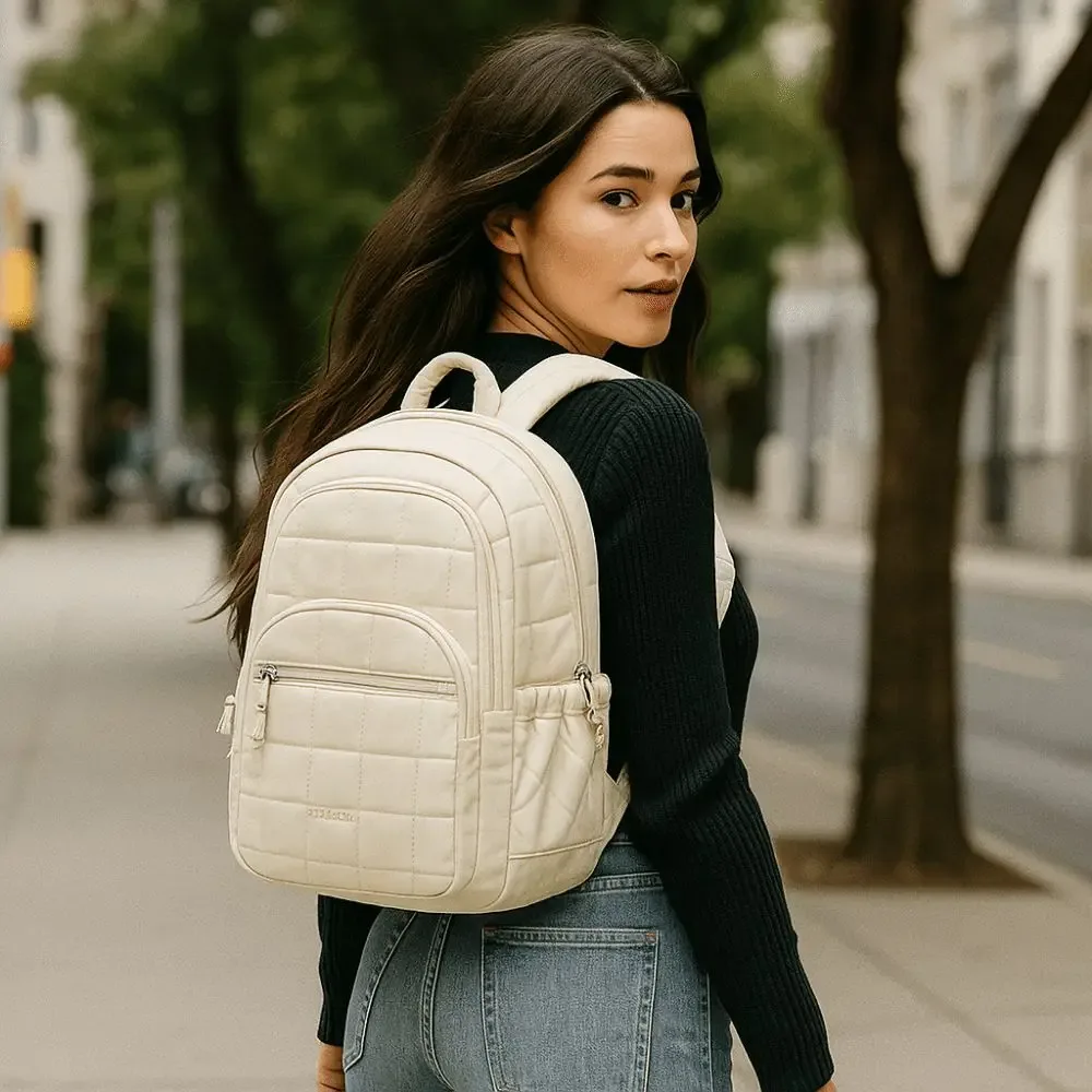 sac à dos de voyage décontracté et créatif, matelassé à carreaux, imperméable, pour étudiants, sacs d'école, couleur unie, durable, sac à bandoulière à motif de dessin animé, usage quotidien