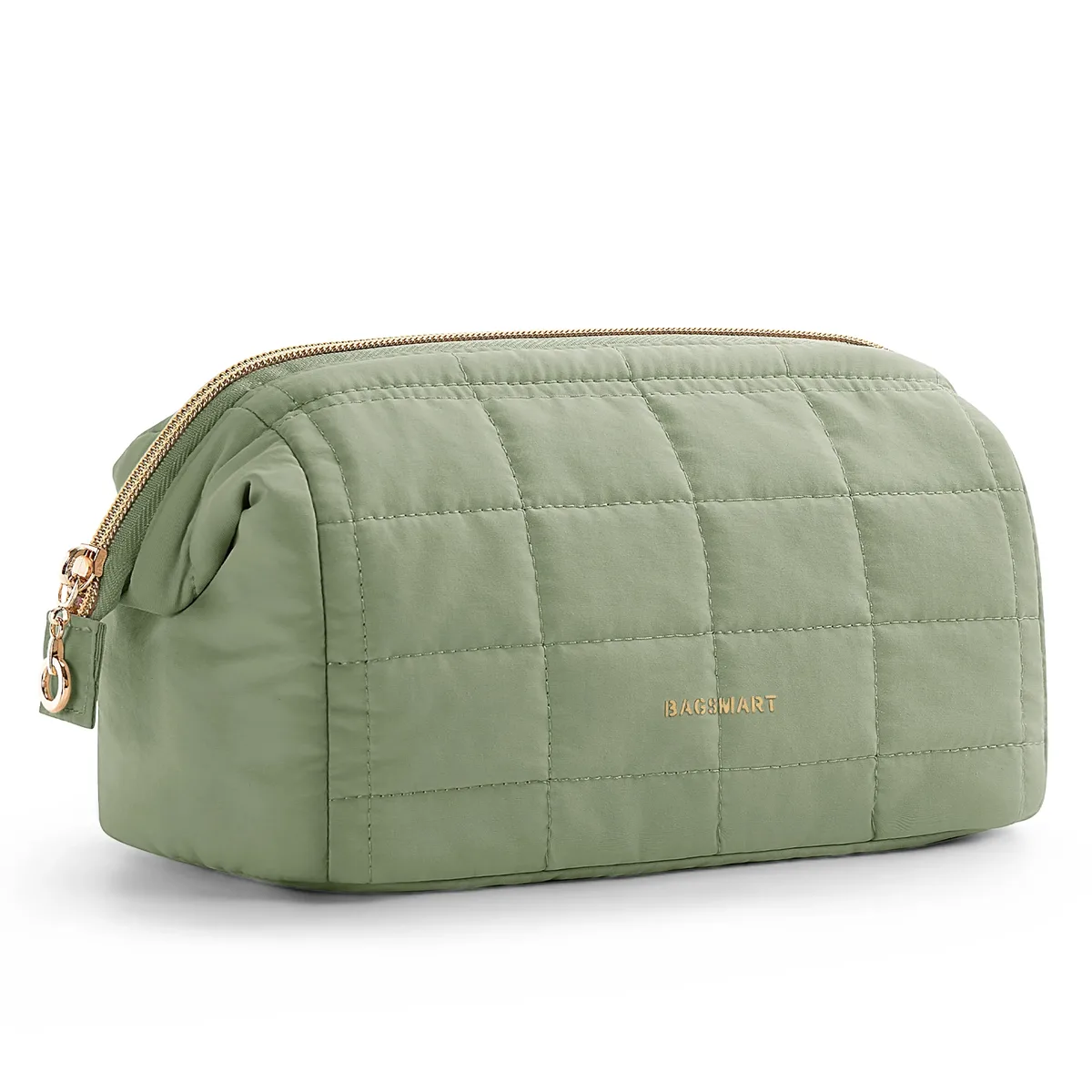 bagsmart-trousse de maquillage gonflée pour femme, trousse de maquillage rembourrée, trousse de maquillage, poudres larges ouvertes, trousse de toilette, essentiels de voyage