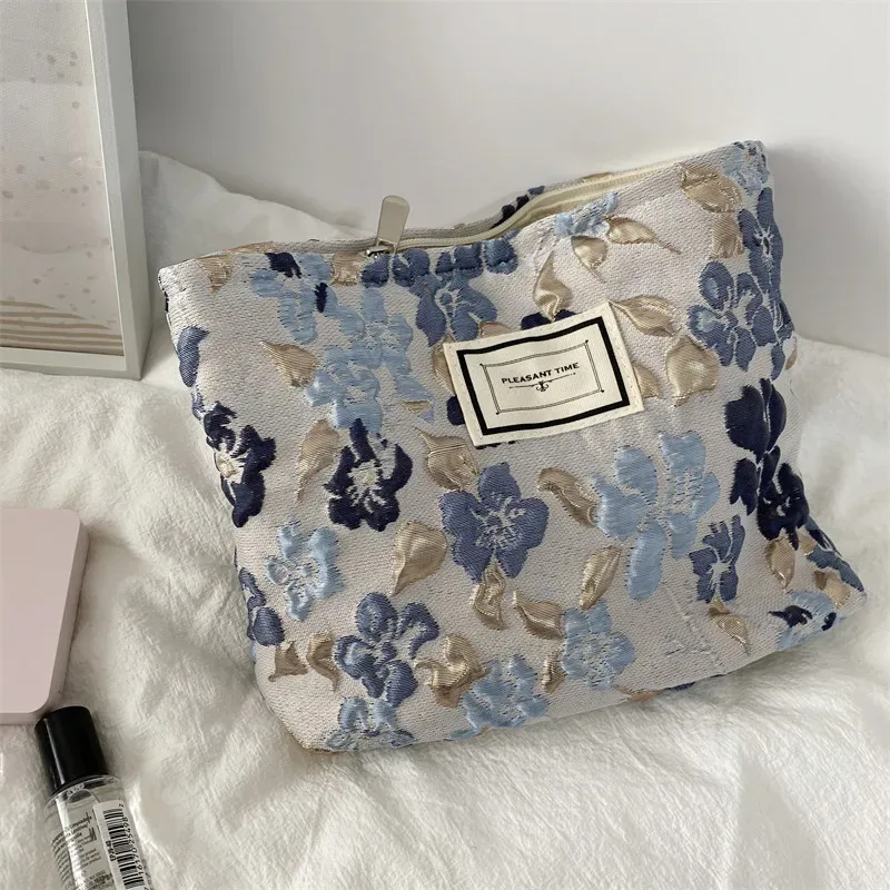 trousse de maquillage pour femmes et filles, sacs cosmétiques floraux, beauté féminine, organisateurs de maquillage, rangement de rouge à lèvres, étui à crayons étudiant, cadeau