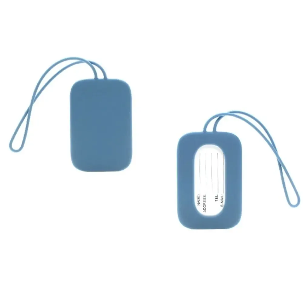 étiquette de bagage en silicone souple avec lanière, identification de valise, carte d'embarquement anti-perte, nom, téléphone, adresse, voyage
