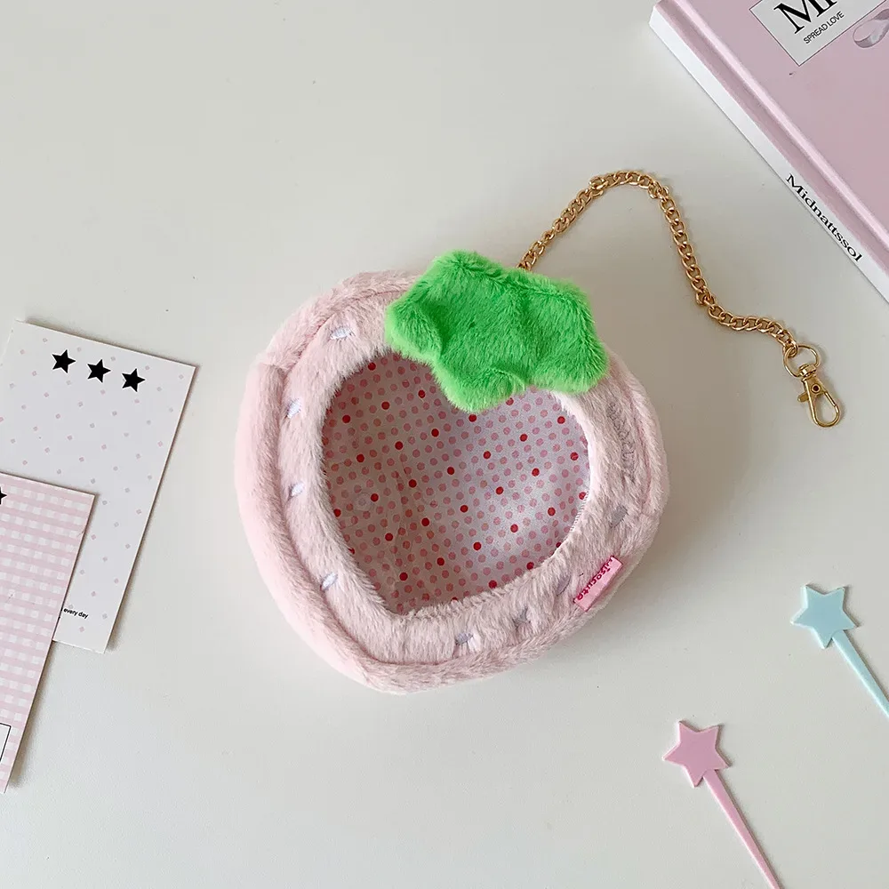 ins pvc poupée coréenne fruits rouges sac pendentif accessoires mignon mode transparent sac de rangement étudiant sac à dos pendentif filles cadeaux