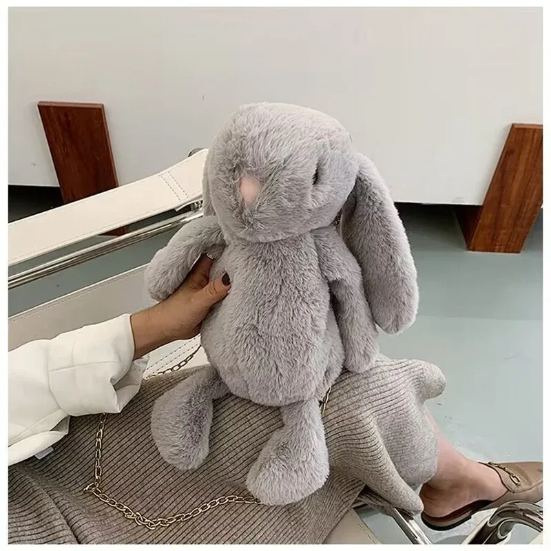 Sac à dos de poupée en peluche, mignon sac à bandoulière en chaîne pour fille, sacoche à épaule simple douce, sac à dos de voyage