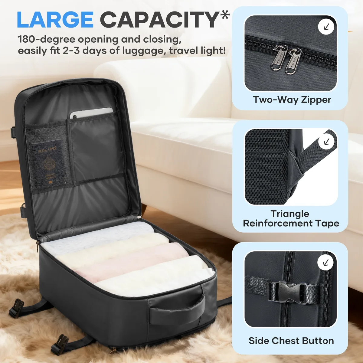 sac de cabine ryanair 40x30x20 - nouveau sac à dos de voyage easyjet, sac à dos pour bagages à main pour usage occasionnel, sac à dos pour ordinateur portable pour homme