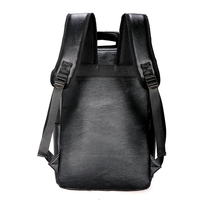 16.5 pouces sac à dos hommes sac à dos en cuir pu sac à dos grand ordinateur portable sacs à dos mâle mochilas cartable décontracté pour adolescents garçons