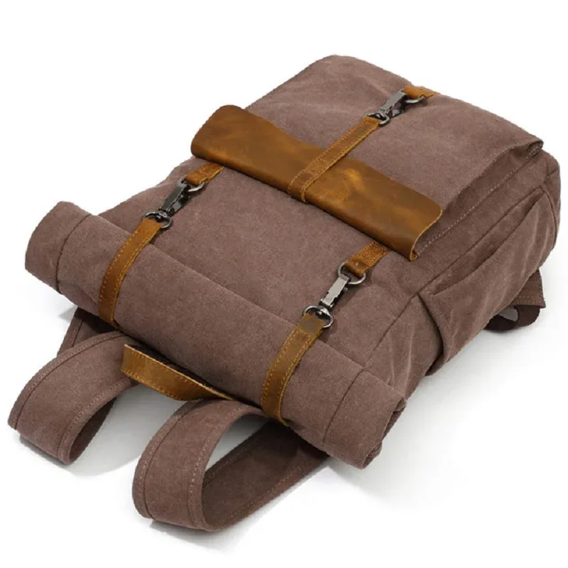 sacs à dos vintage en toile et cuir, sacs à dos de voyage pour ordinateur portable, sacs d'école pour adolescents, sacs à dos pour étudiants, sacs à dos pour ordinateur